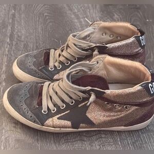 Golden Goose MidStar Glitter Suede Sneakers